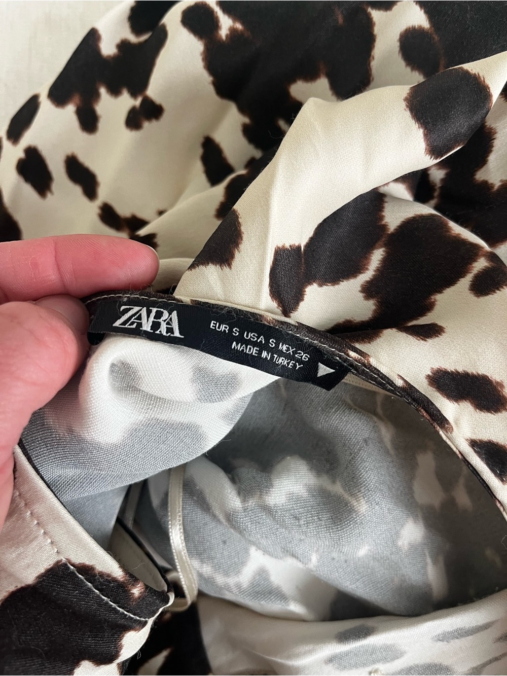Zara Black and White Spotted Maxi Slip Dress - Picture 4 of 6